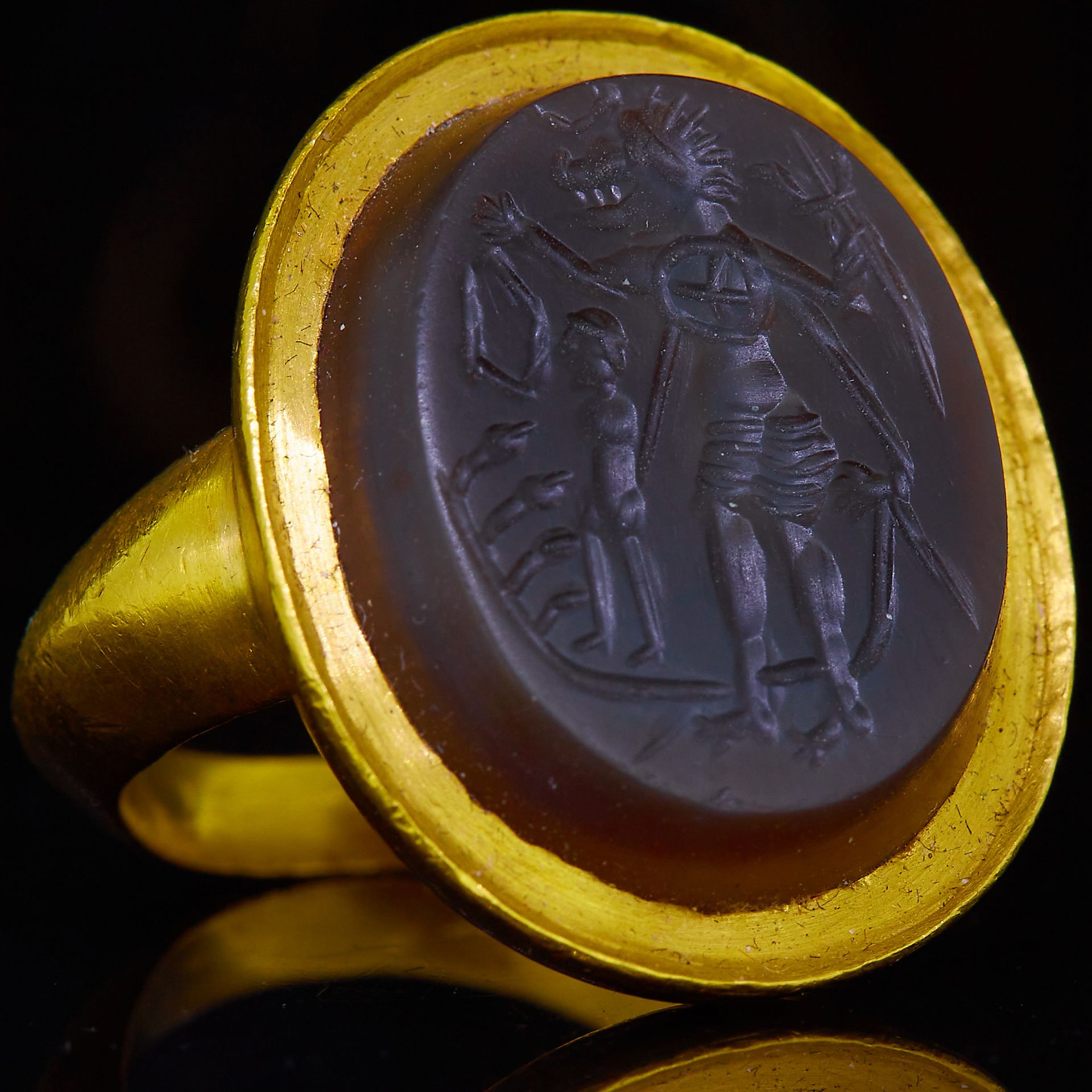 IMPORTANT ANTIQUE INTAGLIO RING, GNOSTIC PTOLEMAIC