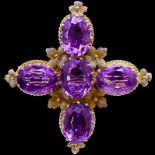 ANTIQUE VICTORIAN AMETHYST BROOCH