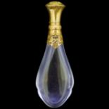 ANTIQUE ROCK CRYSTAL AND GOLD PERFUM BOTTLE