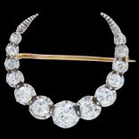 ANTIQUE DIAMOND CRESCENT BROOCH