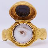 ANTIQUE CAMEO AND LOVERS EYE RING