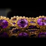 ANTIQUE VICTORIAN AMETHYST LINK BRACELET