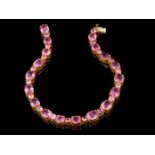 SPINEL AND PINK SAPPHIRE LINE BRACELET