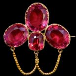 ANTIQUE RED STONE BROOCH