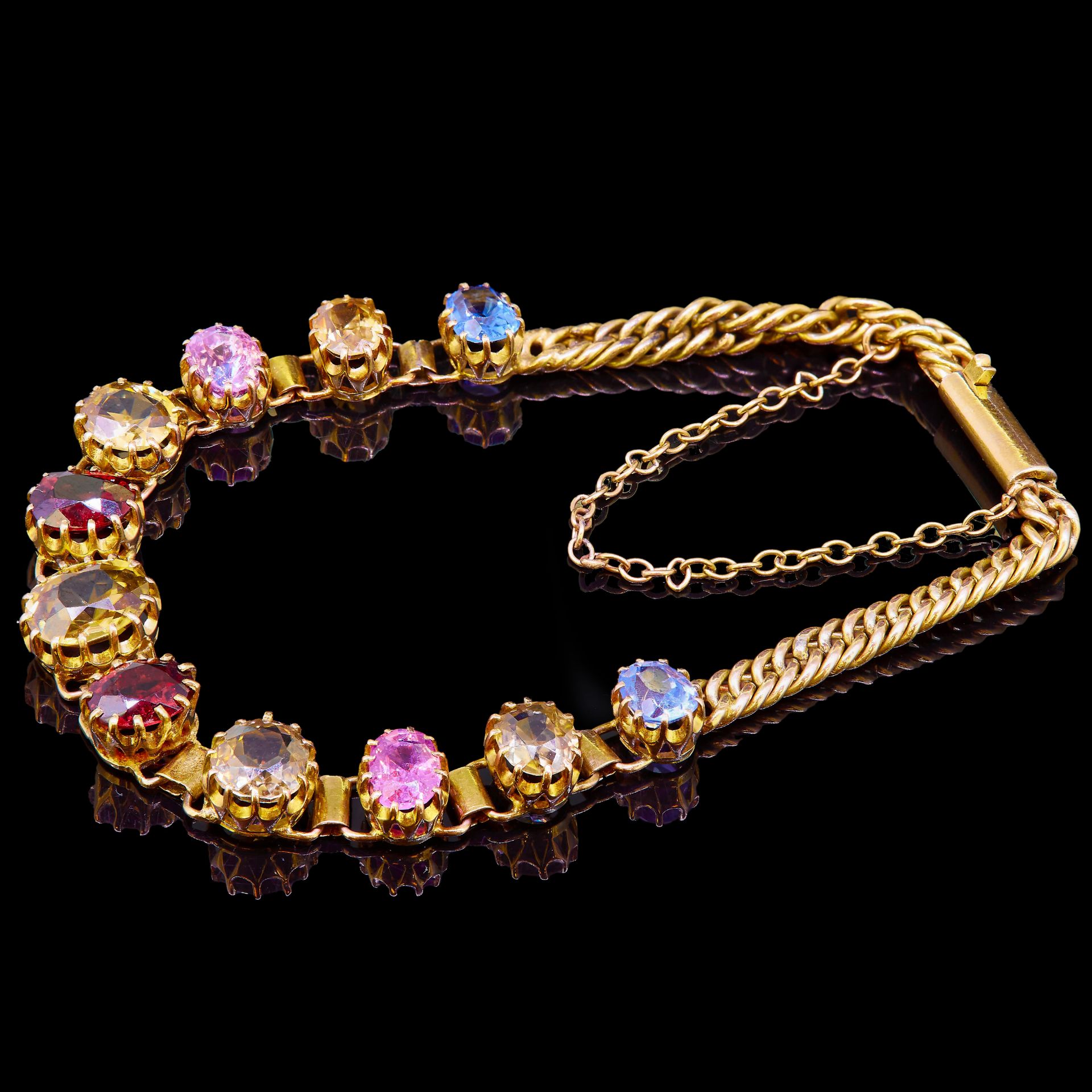 MULTI-GEM LINK BRACELET