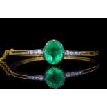 IMPORTANT EMERALD AND DIAMOND BANGLE