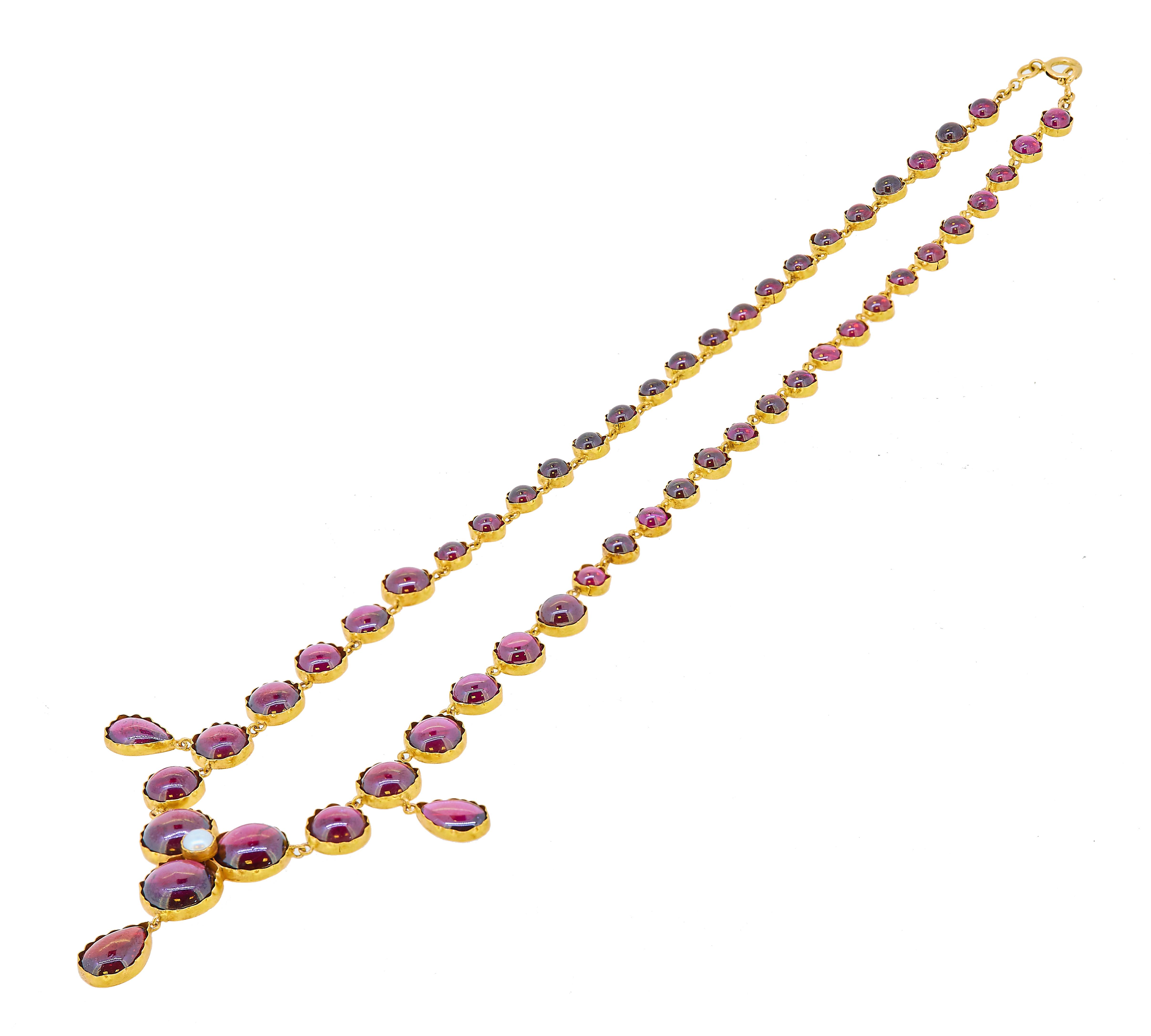 ANTIQUE PEARL AND GARNET DROP NECKLACE - Image 2 of 2