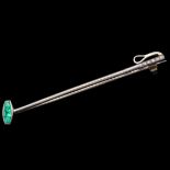 EMERALD AND DIAMOND POLO MALLET BROOCH