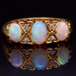 OPAL AND DIAMOND DRESS RING