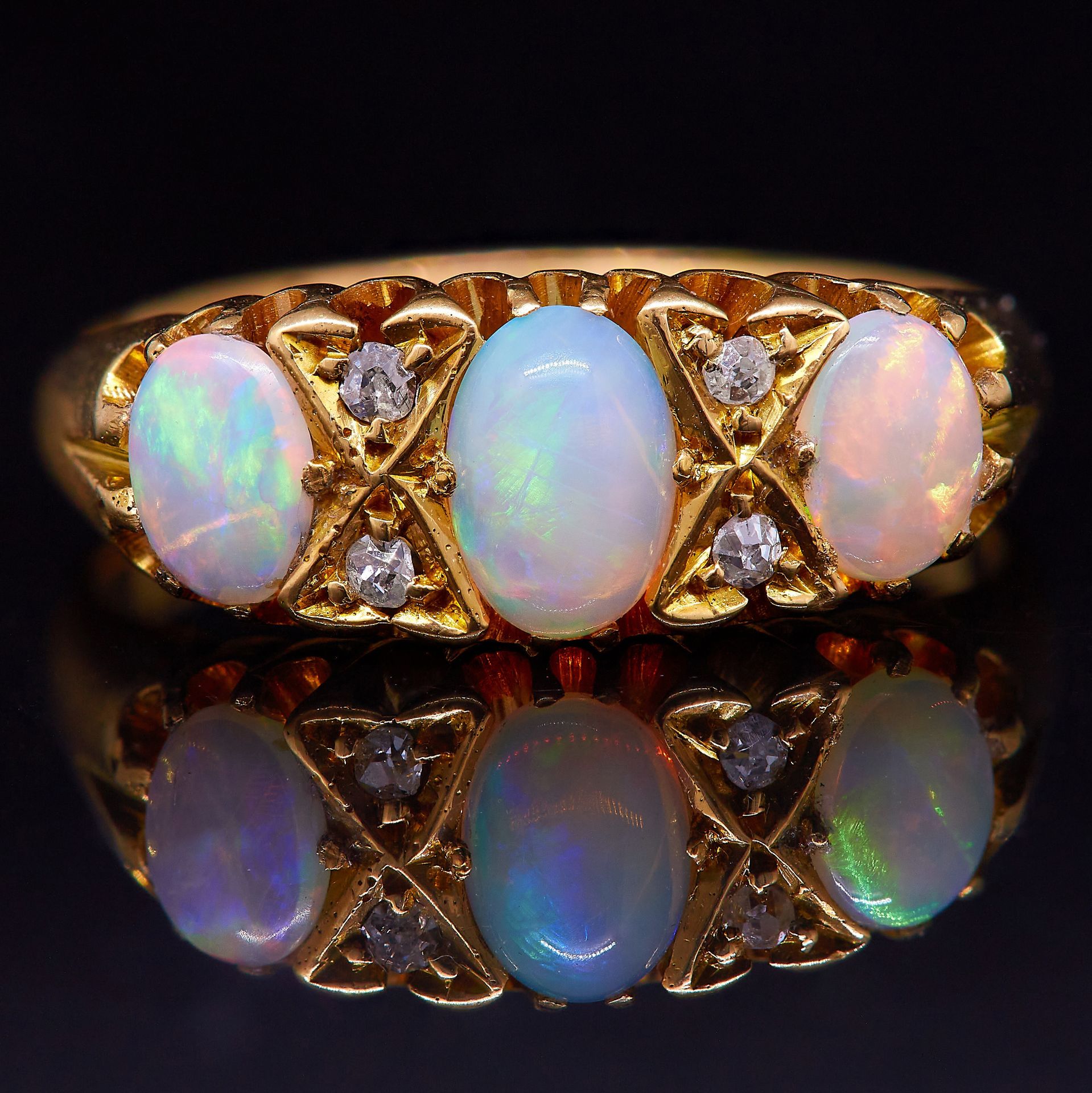 OPAL AND DIAMOND DRESS RING