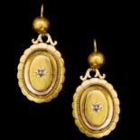 ANTIQUE VICTORIAN PAIR OF DIAMOND DROP EARRINGS