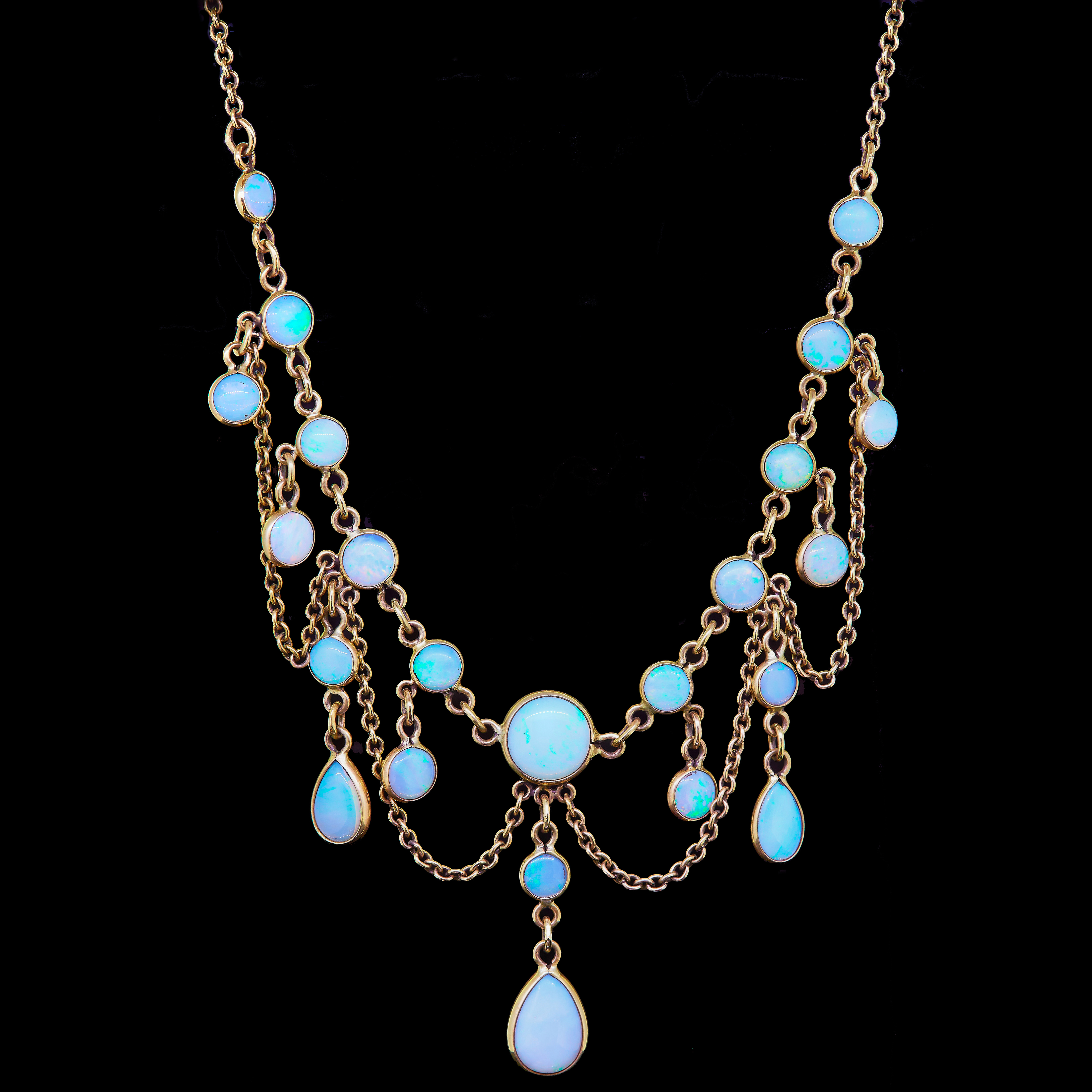 ANTIQUE OPAL DROP NECKLACE