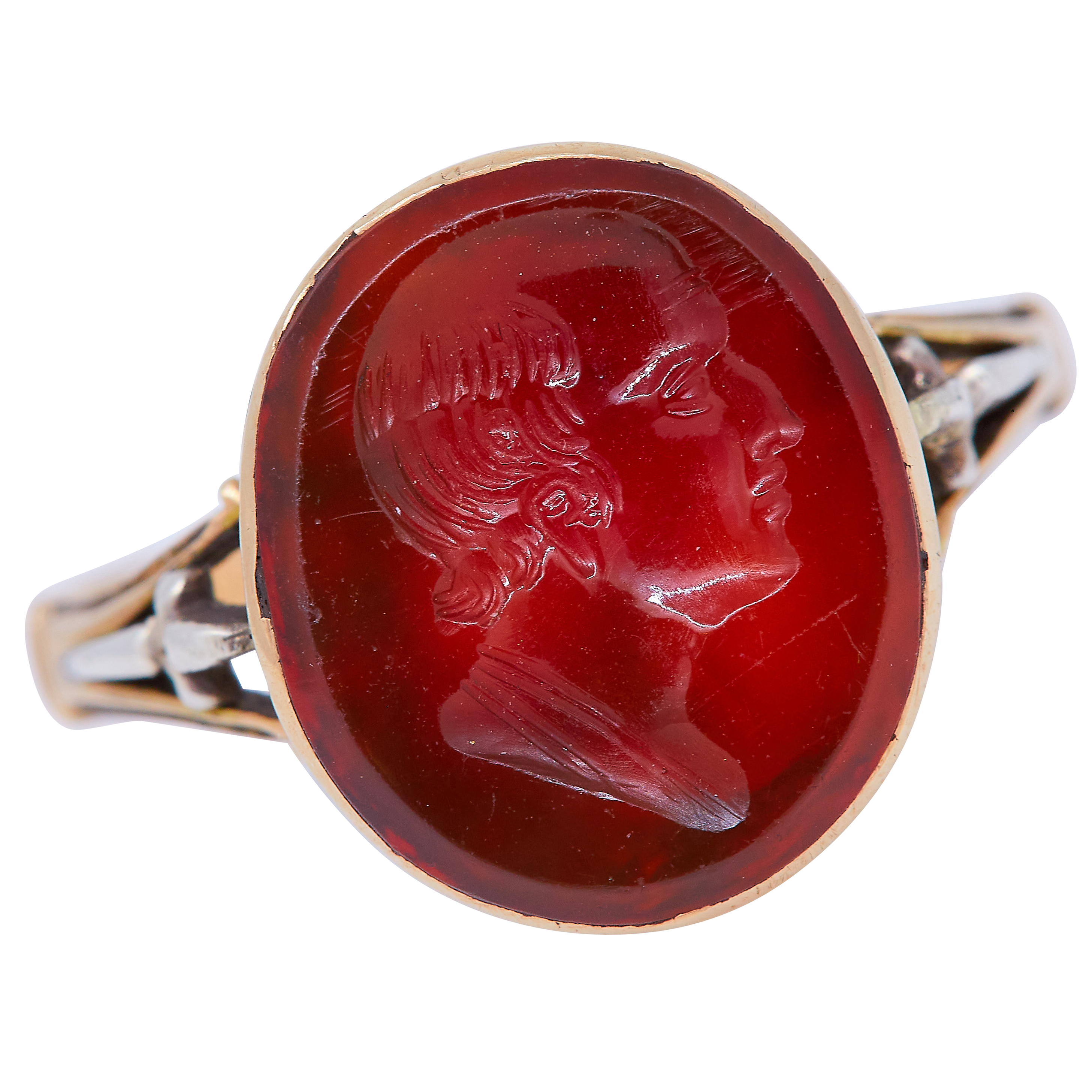 ANTIQUE CARNELIAN INTAGLIO RING