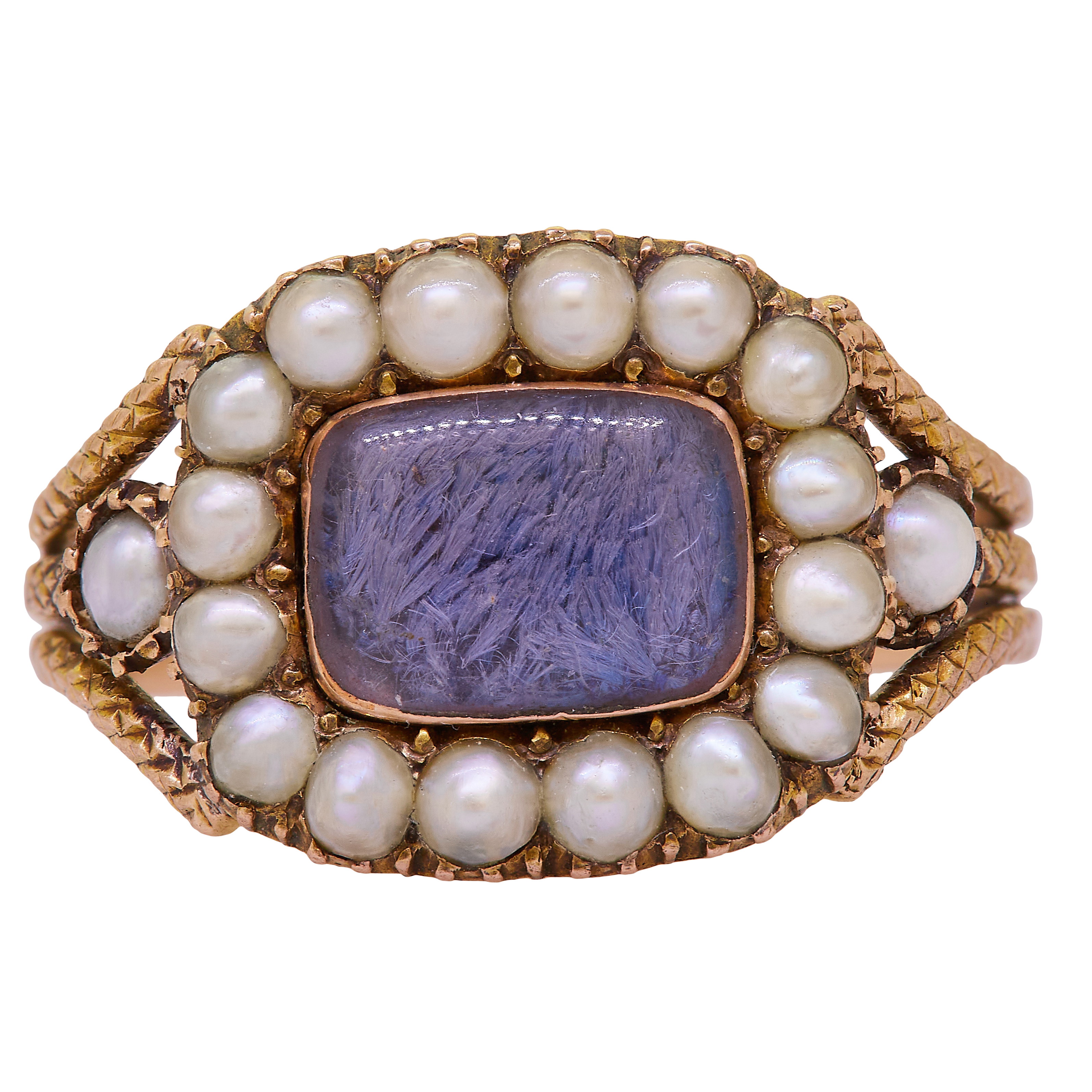 ANTIQUE GEORGIAN PEARL MEMORI RING