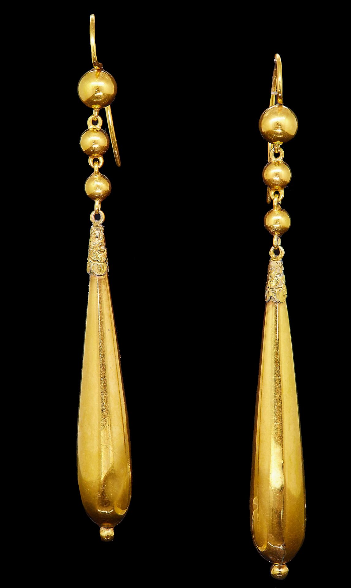 ANTIQUE VICTORIAN PAIR OF LONG DROP EARRINGS