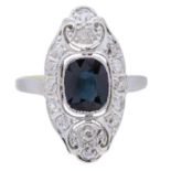 SAPPHIRE AND DIAMOND DRESS RING