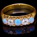 OPAL AND DIAMOND 5-STONE DRESS RING