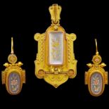 ANTIQUE VICTORIAN PENDANT AND EARING SET
