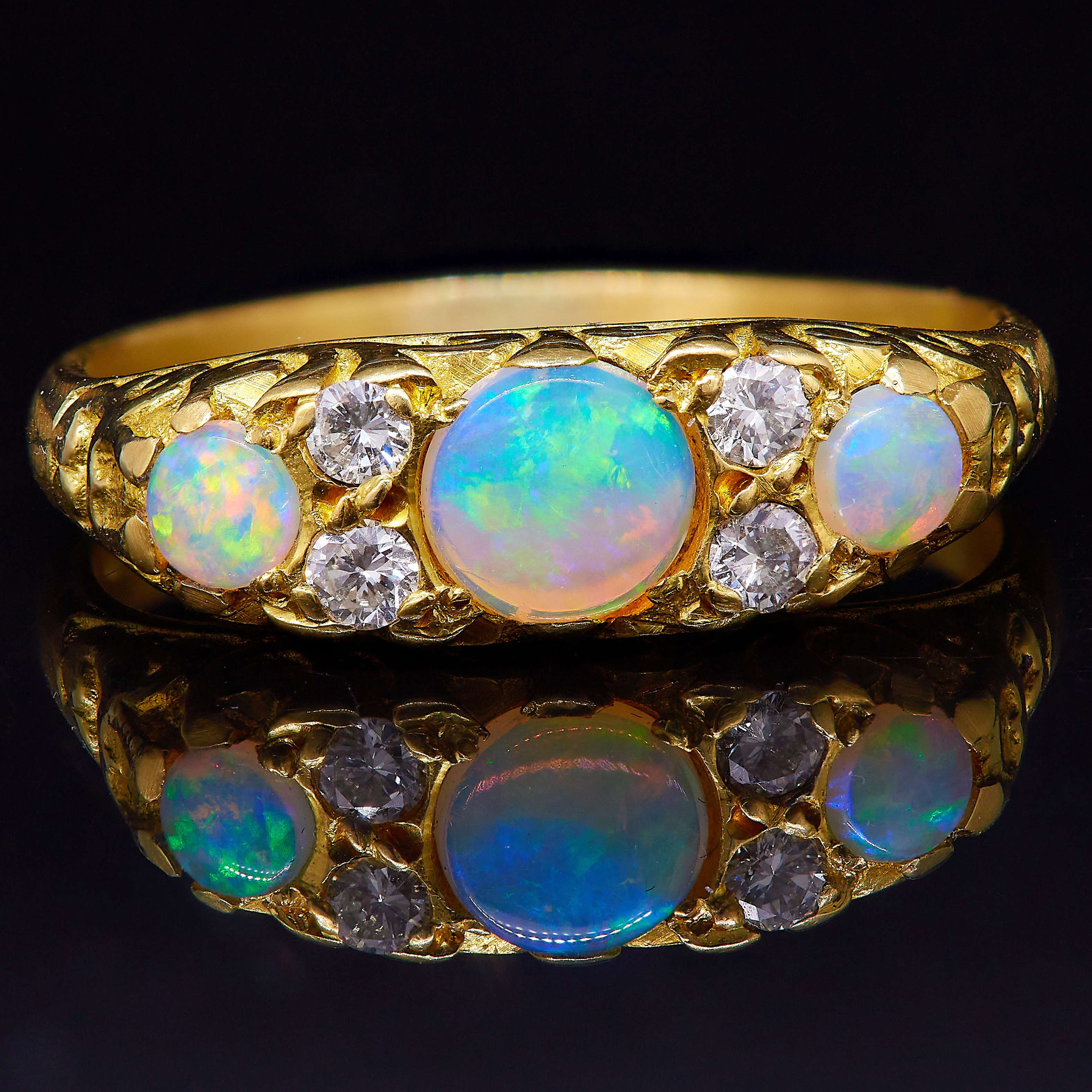 OPAL AND DIAMOND DRESS RING