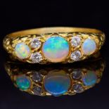 OPAL AND DIAMOND DRESS RING