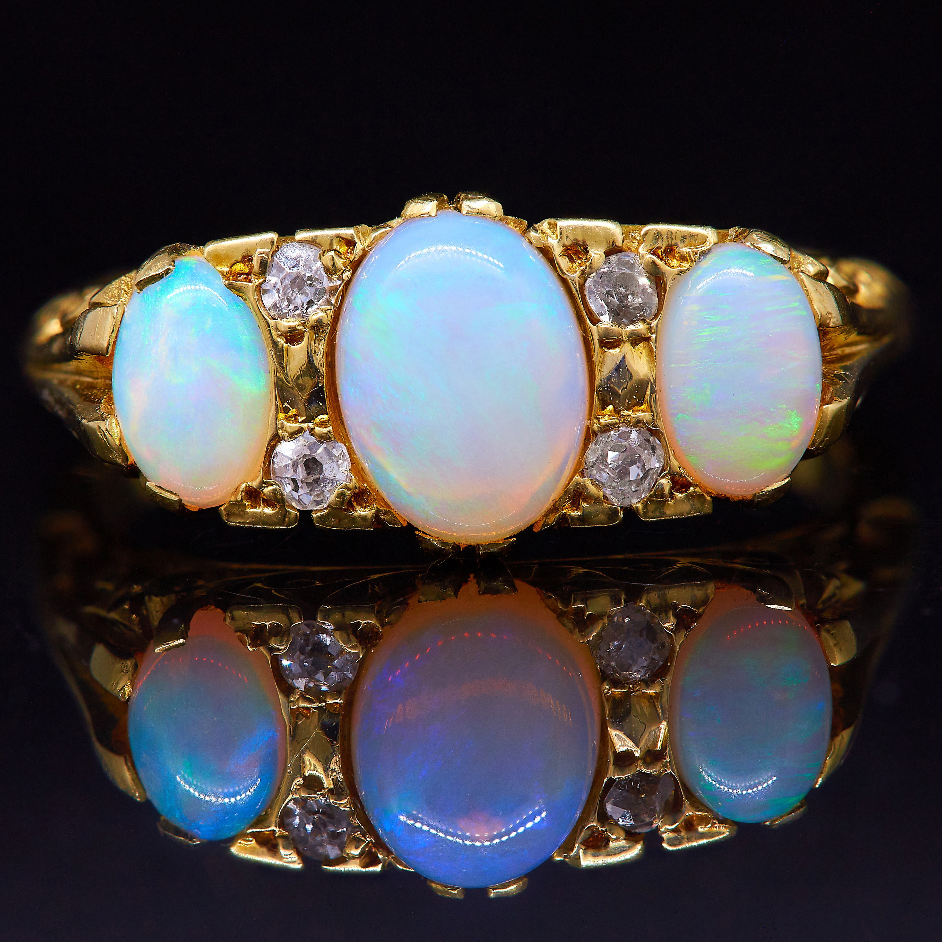 OPAL AND DIAMOND DRESS RING