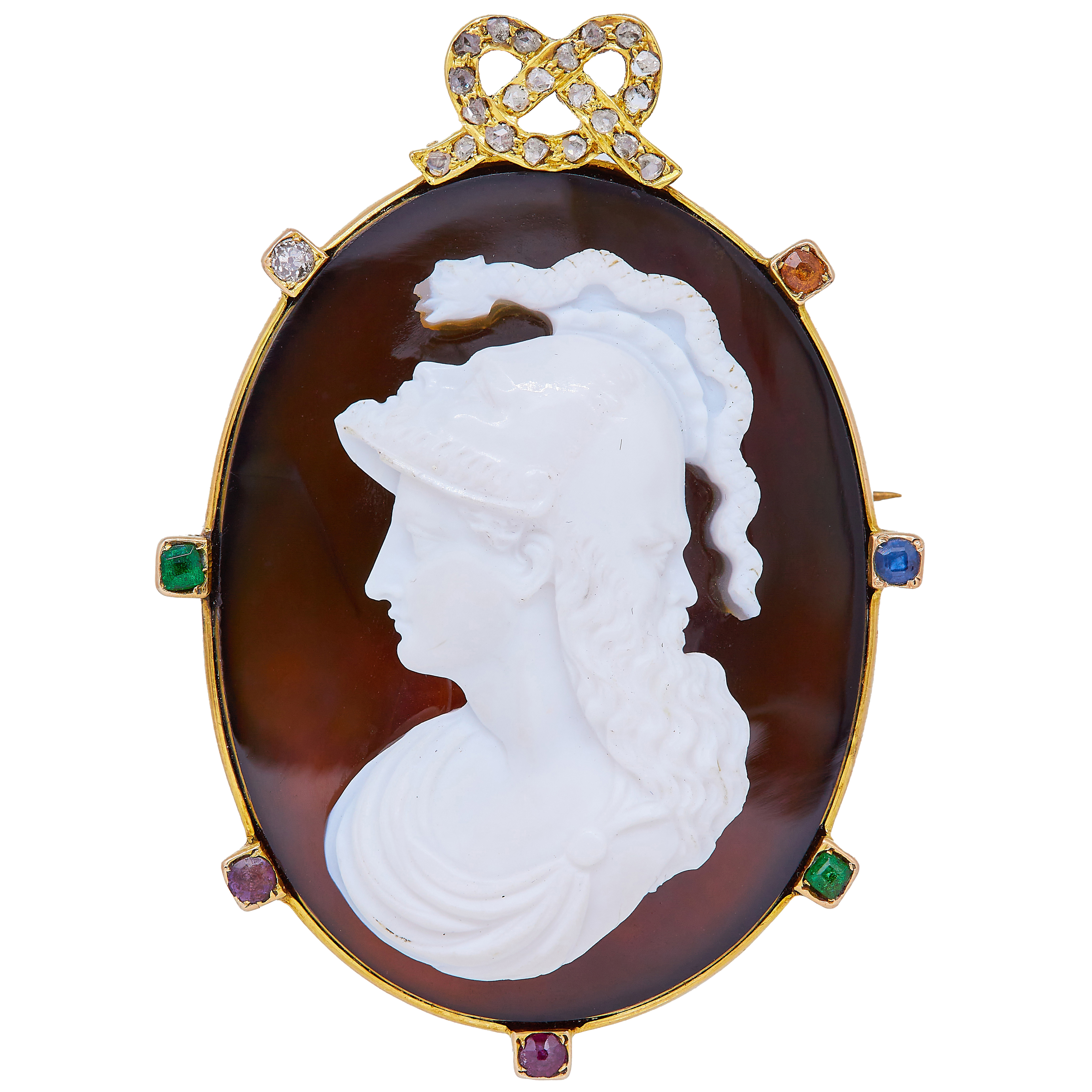 RARE ANTIQUE TRIPLE-FACE CAMEO DEAREST BROOCH - Image 2 of 2