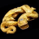 LARGE ANTIQUE DIAMOND AND SNAKE BROOCH