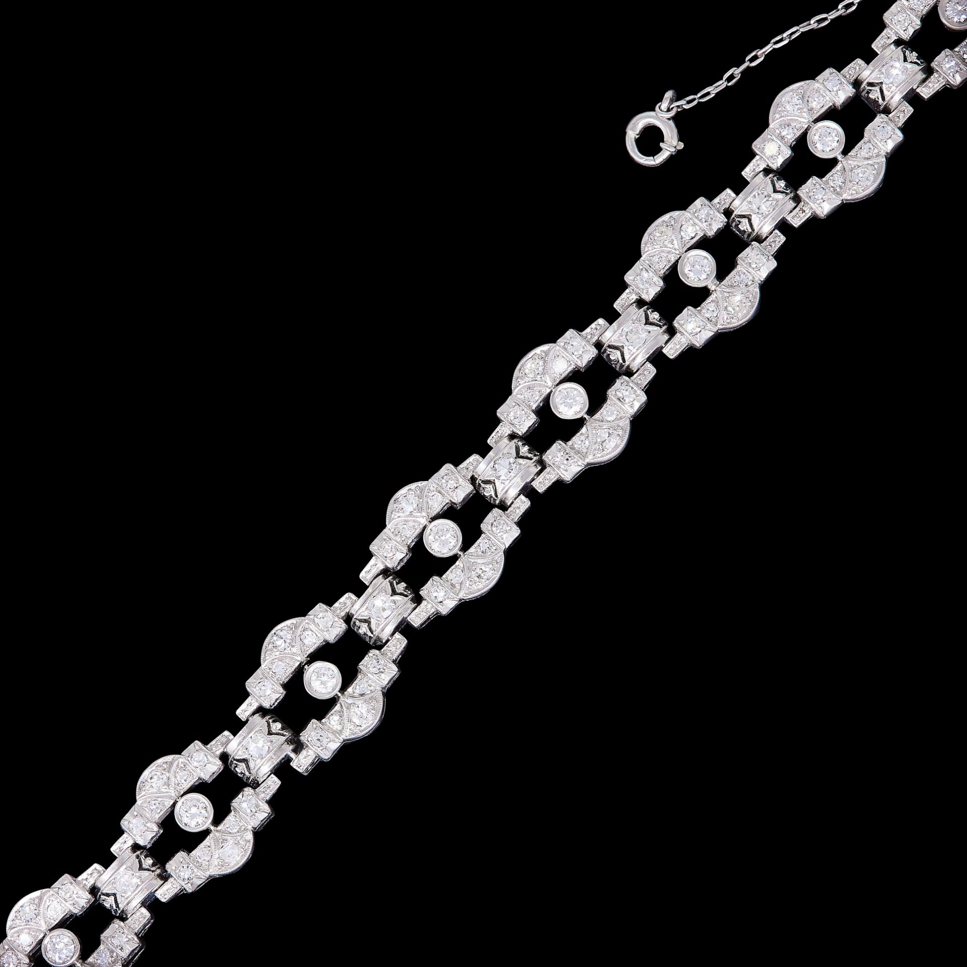 ART-DECO DIAMOND OPENWORK LINK BRACELET