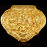 18th CENTURY TRIANGULAR 18-ct GOLD SNUFFBOX