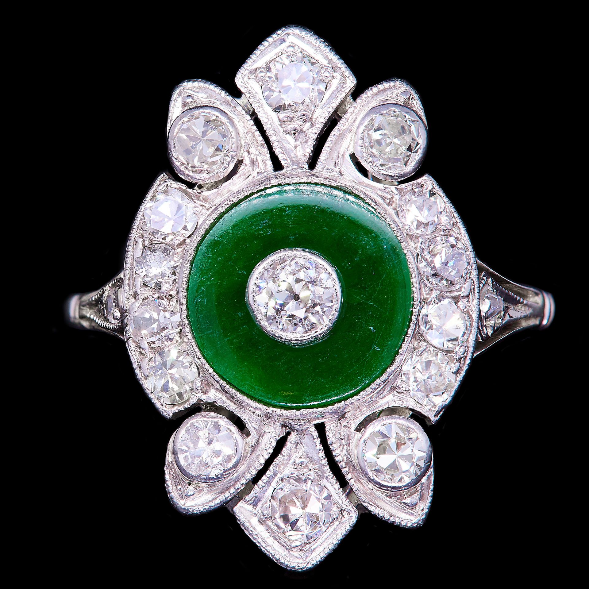 JADE AND DIAMOND DRESS RING