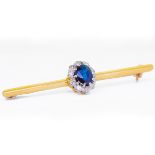 - NO RESERVE - SAPPHIRE AND DIAMOND CLUSTER BROOCH