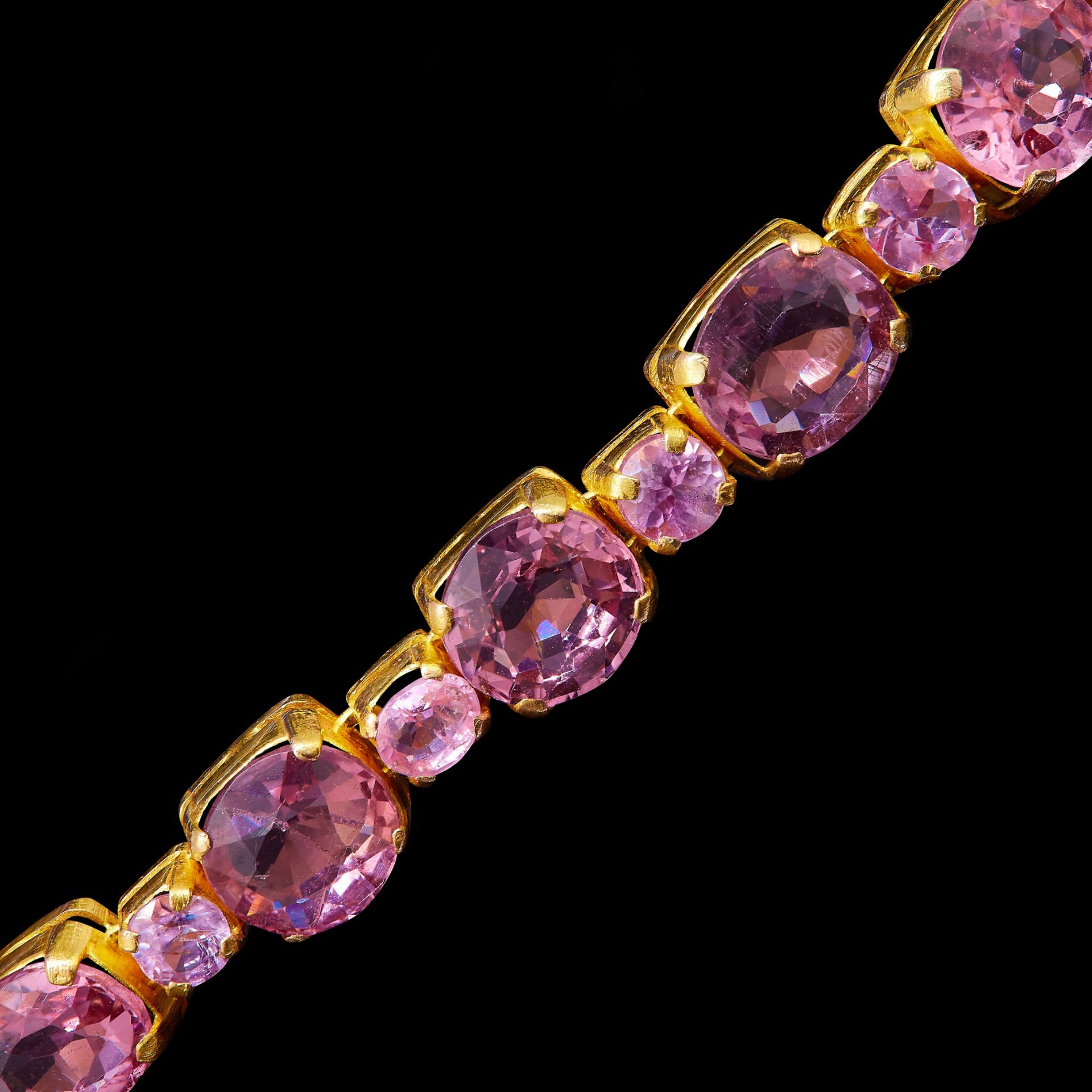-NO RESERVE- SPINEL AND PINK SAPPHIRE LINE BRACELET - Image 2 of 2