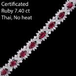 IMPORTANT CERTIFICATED RUBY AND DIAMOND BRACELET