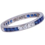 -NO RESERVE- SAPPHIRE AND DIAMOND ETERNITY RING