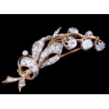 ANTIQUE VICTORIAN DIAMOND LILY OF THE VALLEY BROOCH