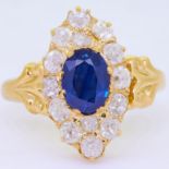 SAPPHIRE AND DIAMOND DRESS RING