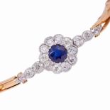 SAPPHIRE AND DIAMOND CLUSTER LINK BRACELET