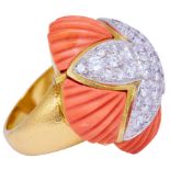 CORAL AND DIAMOND DRESS RING