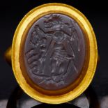 IMPORTANT ANTIQUE INTAGLIO RING, GNOSTIC PTOLEMAIC