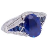 SAPPHIRE AND DIAMOND DRESS RING