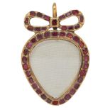 -NO RESERVE- ANTIQUE GARNET HEART LOCKET PENDANT