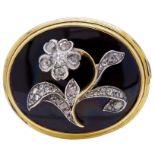 -NO RESERVE- DIAMOND AND ENAMEL BROOCH