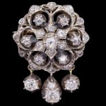 ANTIQUE DIAMOND DROP BROOCH/PENDANT