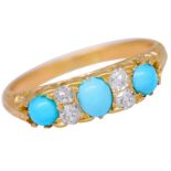 -NO RESERVE- TURQUOISE AND DIAMOND DRESS RING
