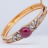 ANTIQUE VICTORIAN GARNET AND DIAMOND BANGLE