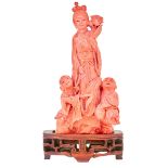 IMPORTANT CARVED CORAL STATUE