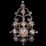 NO RESERVE, ANTIQUE DIAMOND BROOCH