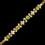 ANTIQUE PERIDOT AND PEARL BRACELET