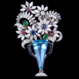 IMPORTANT GEMSET FLORAL BROOCH