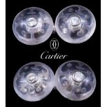 CARTIER, PAIR OF ROCK CRYSTAL AND DIAMOND CUFFLINKS